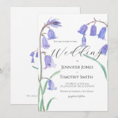 bluebell watercolor wedding invitation  (Devant / Derrière)
