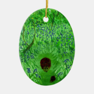 Bluebell Wood met egel Keramisch Ornament