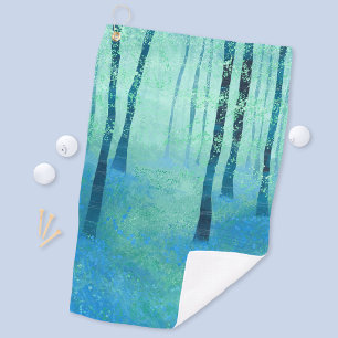 Bluebell Woodland Paiinting Golfhanddoek