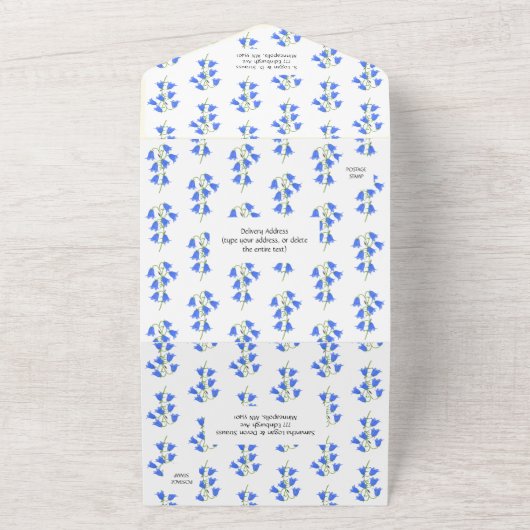 Bluebells All in One Trouw Uitnodiging (Buitenkant)