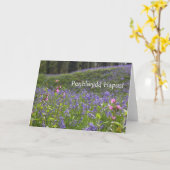 Bluebells Birthday Kaart - Welsh Greeting (Gele Bloem)