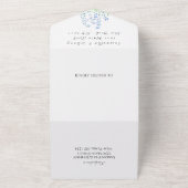 Bluebells Blauw Bloemen Waterverf Natuur Bruiloft All In One Uitnodiging (Buitenkant)