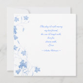 Bluebells - Blue Square Wedding Invitation Kaart (Achterkant)