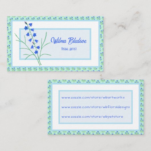 Bluebells et Blue Crocuses Pastel Carte de visite (Devant / Derrière)