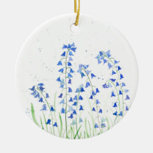 Bluebells fleurs bleues ornement céramique