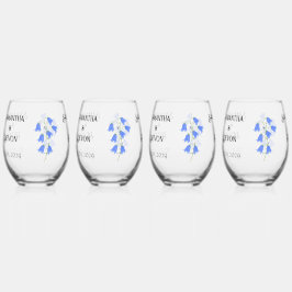 Bluebells Four Stemless Wine Glasses Wijnglas Zonder Voet
