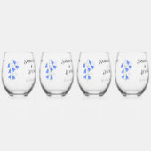 Bluebells Four Stemless Wine Glasses Wijnglas Zonder Voet (Achterkant)