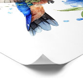 Bluebells Hummingbird Waterverf Print (Hoek)