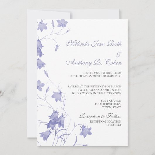 Bluebells - Lavender 5x7 Weddenschap Kaart (Voorkant)