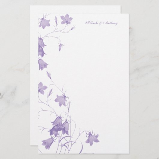 Bluebells - Purple 5,5 x 8,5 Papeterie (Devant / Derrière)