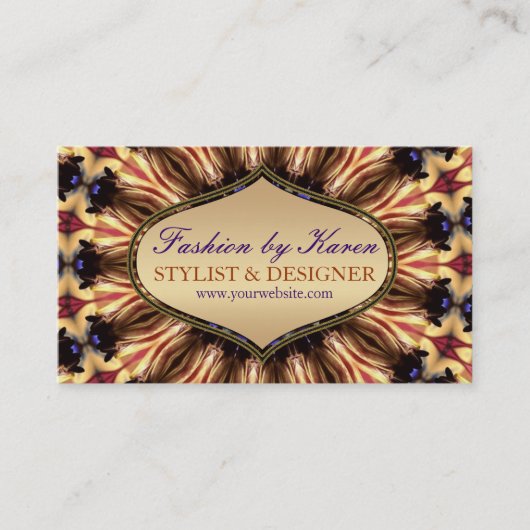 Bluebells Purple Gold Cartes de visite (Devant)