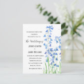 Bluebells Waterverf Bloemenbruiloft Kaart (Staand voorkant)
