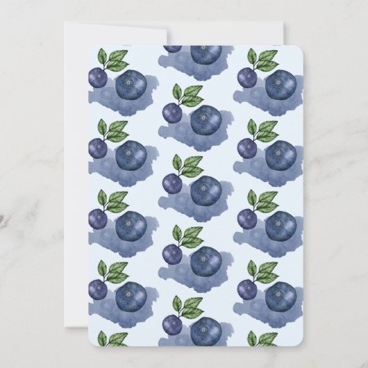 Blueberries Baby Boy Zwangerschap Uitnodiging (Achterkant)