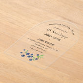 Blueberries Blueberry Fruit Waterverf Bruiloft Acryl Uitnodigingen (Laagn)