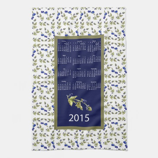 blueberries calendrier 2015 cuisine torchon (Vertical)
