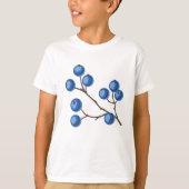 Blueberries Fraîches Sur Un T-Shirt À Branche (Devant)