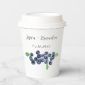 Blueberries Fruit Blueberry Waterverf Bruiloft Papieren Bekers (Voorkant)