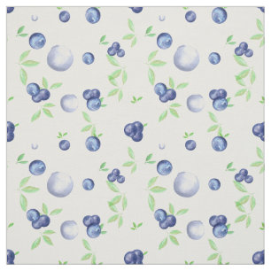 Blueberries Pattern Fabric Stof