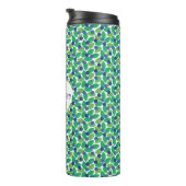 Blueberries Pattern Modern Green Blue Customize. Thermosbeker (Geroteerd rechts)