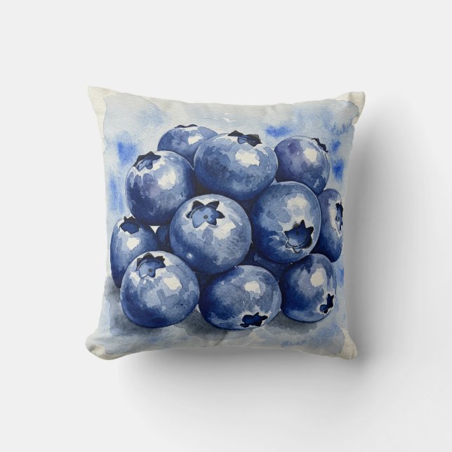 Blueberries Summer Pillow Kussen (Voorkant)