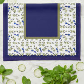 Blueberries sur la vigne serviette de cuisine fron (Plié)