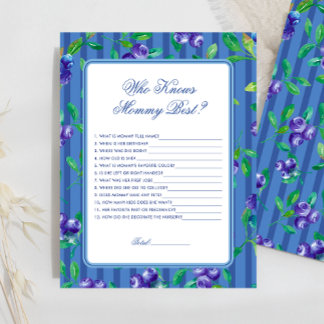 Blueberries Wie kent mama Beste Baby shower spel