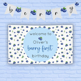 Blueberry 1e verjaardag Berry eerste Spandoek
