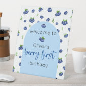 Blueberry 1e verjaardag Berry eerste welkom Reclamebord Met Voetstuk (Insitu)