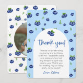 Blueberry 1e verjaardag foto Dank u Kaart (Voorkant / Achterkant)