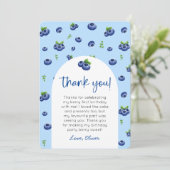 Blueberry 1e verjaardag foto Dank u Kaart (Staand voorkant)