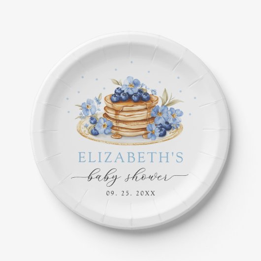 Blueberry Baby Brunch Baby Shower Papieren Bordje (Voorkant)