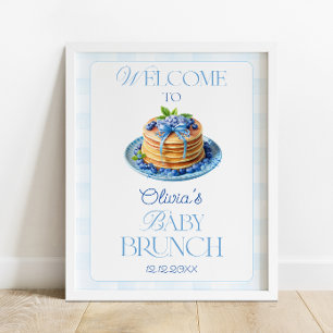 Blueberry Baby Brunch Baby shower Welkom Poster