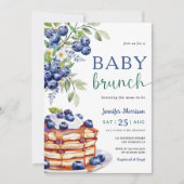 Blueberry Baby Brunch Boy Baby shower Invitation (Devant)