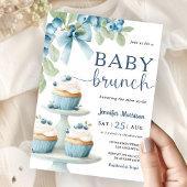 Blueberry Baby Brunch Boy Shower Invitation