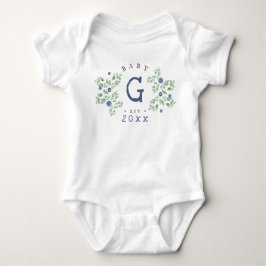 Blueberry Baby Monogram Baby Bodysuit