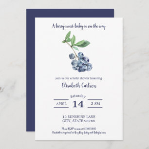Blueberry Baby shower Berry Sweet Invitation