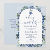 Blueberry-Baby shower Boy Kaart (Voorkant / Achterkant)