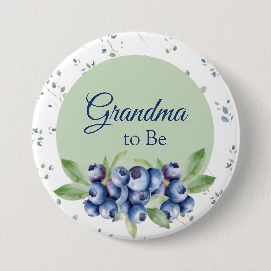 Blueberry Baby shower Buttonnen Ronde Button 7,6 Cm (Voorkant)