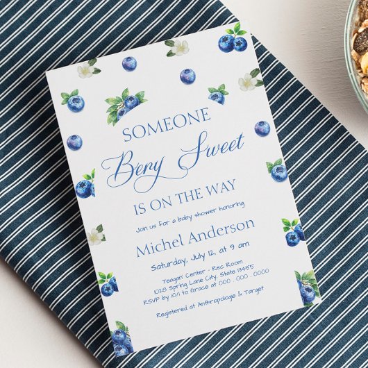 Blueberry Baby Shower Invitation