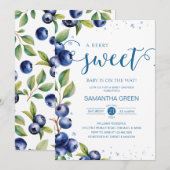 Blueberry-Baby shower Kaart (Voorkant / Achterkant)