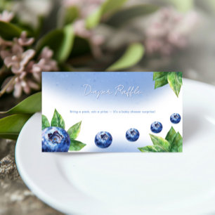 Blueberry Baby shower Luier Raffle Enclosure Kaart Visitekaartje