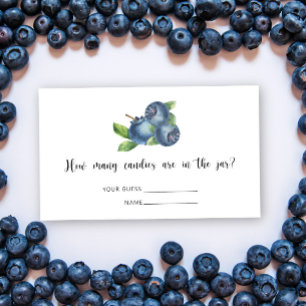 Blueberry - baby shower raden hoeveel snoepjes informatiekaartje