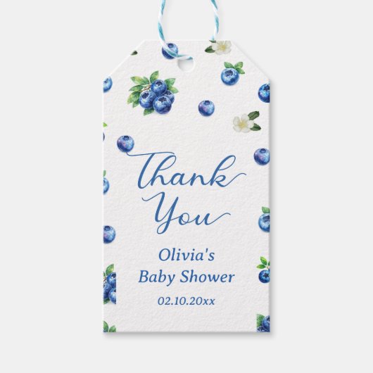 Blueberry Baby Shower Thank You Cadeaulabel (Voorkant)