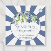 Blueberry bébé garçon douche merci les étiquettes  (Dos)