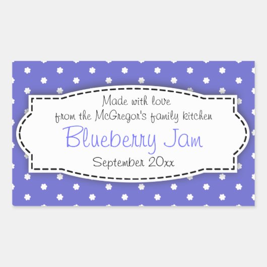 Blueberry behouden jam blauw voedsellabel sticker (Voorkant)