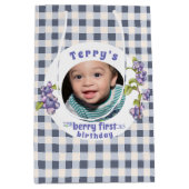 Blueberry Berry Eerste Verjaardag Medium Cadeauzakje (Voorkant)