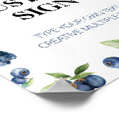 Blueberry Berry Sweet 1e verjaardag aangepaste tek Poster (Hoek)