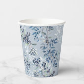 Blueberry Berry Waterverf Pattern Papieren Bekers (Voorkant)