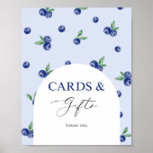 Blueberry Berry zoete verjaardagskaarten en gesche Poster (Voorkant)