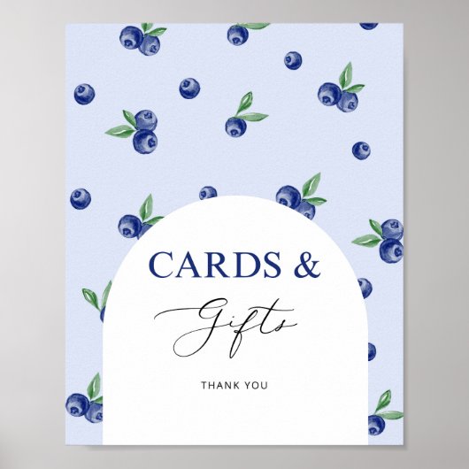 Blueberry Berry zoete verjaardagskaarten en gesche Poster (Voorkant)